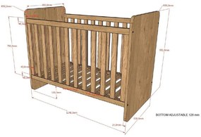 Natúr színű babaágy 60x120 cm Sam – Vipack