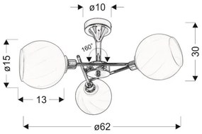 Csillár rúdon RAUL 3xE14/40W/230V