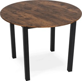 Étkezőasztal 100 cm méretben, rusztikus tölgy/fekete színben TEO