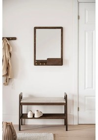 Fali tükör polccal és fa kerettel 45x60 cm Inverness - Rowico