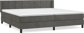 vidaXL sötétszürke bársony rugós ágy matraccal 200x200 cm