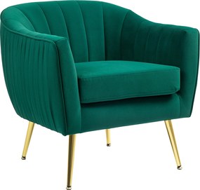 HOMCOM Kárpitozott Lounge Karosszék Kartámlával és Hátmasszázs, Modern Dizájn, Fém Lábakkal (71x72x73 cm) Zöld | Aosom