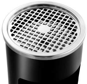 fekete acél fali szemeteskuka hamutartóval 26 liter