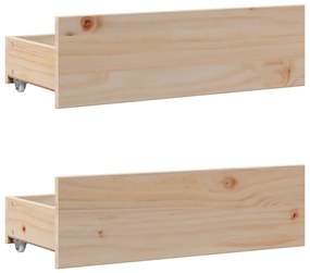 tömör fenyőfa fiókos ágykeret matrac nélkül 75 x 190 cm