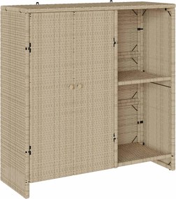 vidaXL Tárolószekrény polcokkal ajtóval Bézs 100 x 36 x 102 cm Rattan