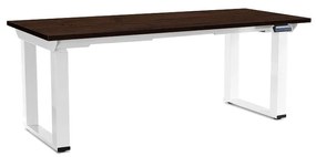 OfficeTech Strong állítható magasságú asztal 180 x 80 cm, fehér alap, wenge