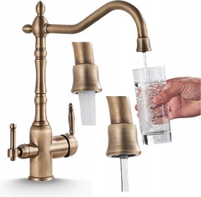 Arany Retro konyhai csaptelep vízszűrővel, régi stílusú konyhai csap