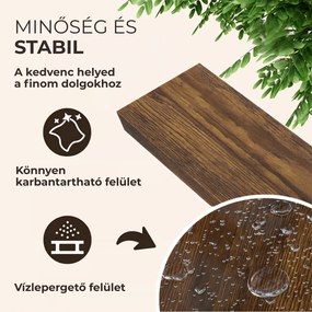 FIGO + fali polc konzollal, 90cm, sötét tölgy Casaria
