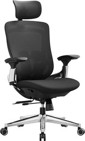 SONGMICS Ergonomikus szék, állítható, dönthető irodai szék, fekete