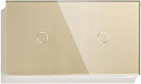 Érintőkapcsoló 1+1 Dupla Led Üveg