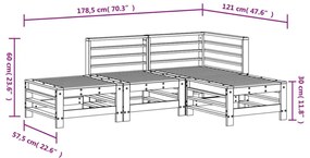4 részes impregnált fenyőfa kerti pihenőgarnitúra