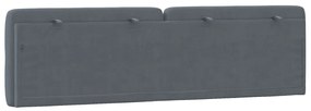 sötétszürke bársony fejtámla párna 180 cm