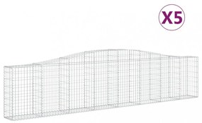 vidaXL 5 db íves horganyzott vas gabion kosár 400x30x80/100 cm