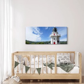 Az Akaroa világítótorony képe, Új-Zéland (120x50 cm)