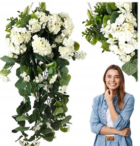 Mesterséges Muskátli, Mint Élő Mesterséges Virágok Fehér Erkély Terasz