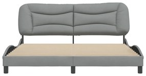 világosszürke szövet ágykeret matrac nélkül Hvar 180 x 200 cm