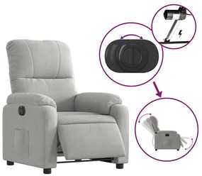 világosszürke mikroszálas szövet elektromos dönthető fotel