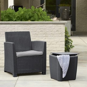 Műrattan kerti tárolóasztal 39x39 cm Luzon – Keter
