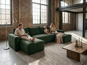 AKCIÓ Sötétzöld U-alakú ülőgarnitúra SMART COSARO 295x140 cm II. osztály
