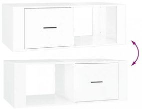magasfényű fehér szerelt fa dohányzóasztal 100 x 50,5 x 35 cm