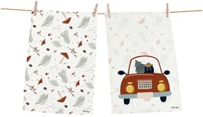 Pamut konyharuha szett karácsonyi mintával, 2 db-os 50x70 cm Toadstools – Butter Kings