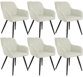 tectake 404676 6 marilyn vászon kinézetű szék - krém / fekete