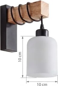 BRILAGI - fali lámpatest WOOD GLASS 1xE27/60W/230V fenyő/fekete/fehér