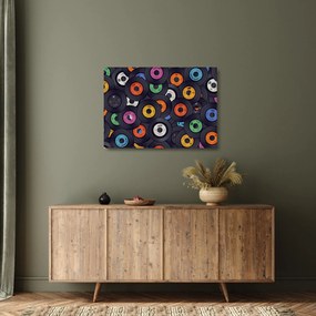 Kép - Zenei gramofonlemezek (üvegen) (70x50 cm)