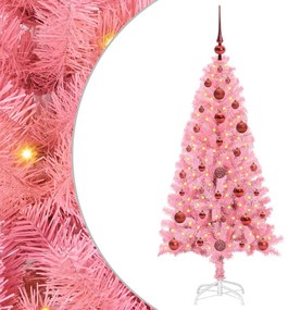 Karácsonyfa 150 LED-del állvánnyal Rózsaszín 120 cm PVC