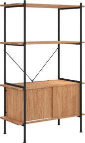 vidaXL 4 szintes acél és szerelt fa polc szekrénnyel 80x40x130 cm