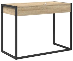 vidaXL Asztal tárolóval Sonoma 100 x 50 x 75 cm Faanyag