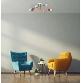 Felületre szerelhető csillár CAMBRIDGE 6xE27/20W/230V kék/piros/narancssárga