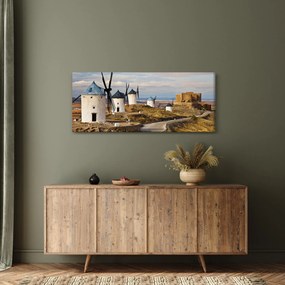 Kép - Consuegra szélmalmai, Spanyolország (120x50 cm)