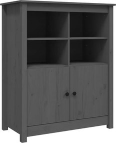 vidaXL szürke tömör fenyőfa tálalószekrény 83 x 41,5 x 100 cm