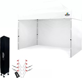 Árusító sátor 2x3 m SZUPER Acél | Felállítás 2 perc alatt - plusz 3 oldalfal - Fehér