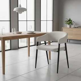 Dizájner étkezőszék, világosszürke/fekete, NIZAR TYP 2