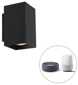 Modern okos fali lámpa fekete, 2 WiFi GU10 izzóval - Sandy