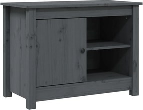 vidaXL szürke tömör fenyőfa TV-szekrény 70 x 36,5 x 52 cm