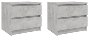 2 db betonszürke szerelt fa éjjeliszekrény 50 x 39 x 43,5 cm