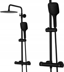 Fekete Zuhanyszett Termosztátos Csapteleppel, Termosztáttal A Kabinhoz