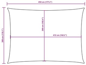 sötétzöld téglalap alakú oxford-szövet napvitorla 3 x 4,5 m