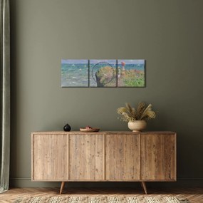 Kép - Claude Monet, Cliff Walk at Pourville, reprodukciók (órával) (90x30 cm)