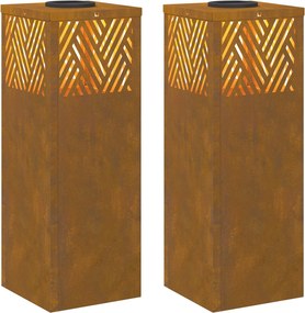 vidaXL Napelemmel működő LED ösvény világítás 2 pcs Bronz