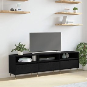 TV szekrény fekete tölgy 150x30x44.5 cm szerelt fa