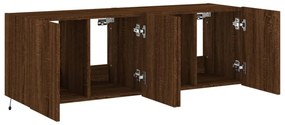 2 db barna tölgyszínű fali TV-szekrény LED-del 60x35x41 cm