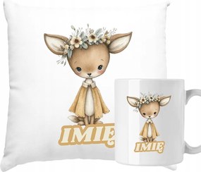 Bögre Szarvas párna névvel Kedves nyomott mintás szett