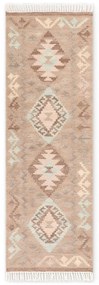 Világoskék-bézs kétoldalas kézi szövésű gyapjú futószőnyeg 60x190 cm Kamal Dune – Nouristan