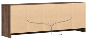 barna tölgy színű szerelt fa LED-es TV-szekrény 139,5x34x50 cm