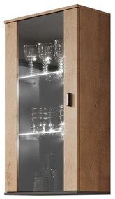 Vitrin Belario B2 (lefkas tölgy + fekete) (RGB LED világítás színes). 1058613