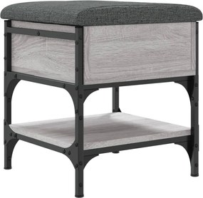 vidaXL szürke sonoma színű szerelt fa cipőtároló pad 42 x 42 x 45 cm
